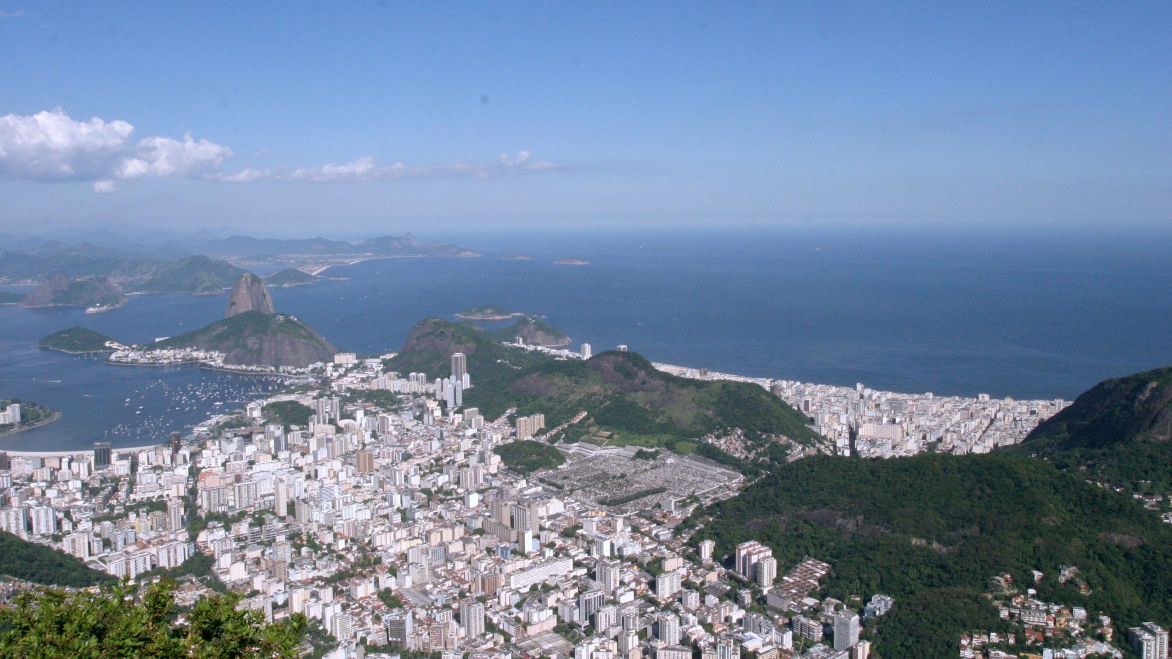 Brazil featuring a city, a bay or harbour and general coastal views