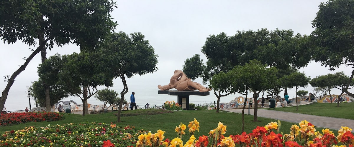 This sculpture looks out over the Pacific Ocean! Beautiful walk in Miraflores.