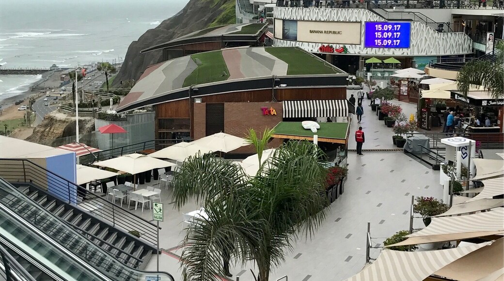 This is a cool shopping mall built into a cliff in miraflores, an upscale district of lima peru.