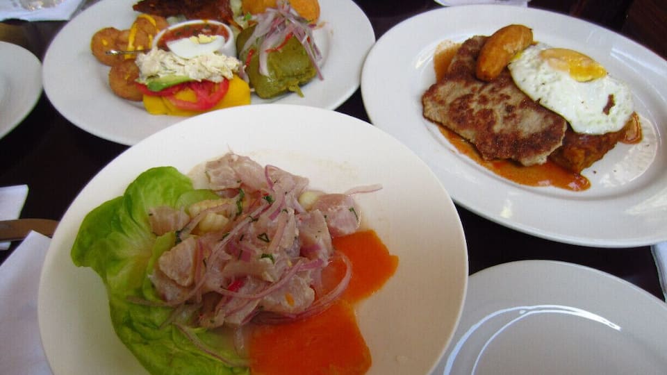 Must try ceviche and other Peruvian delicacies in a historic downtown Lima, Peru.