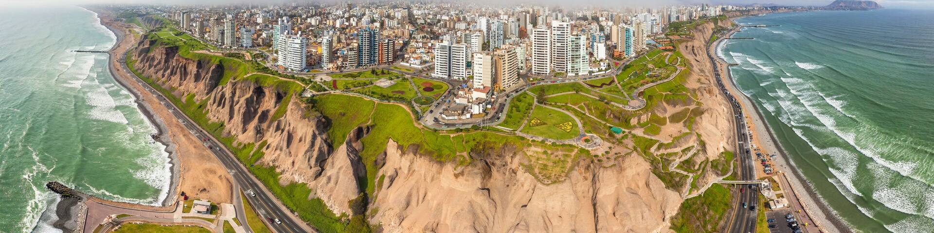 Aerial view of La Punta district, Lima, Peru