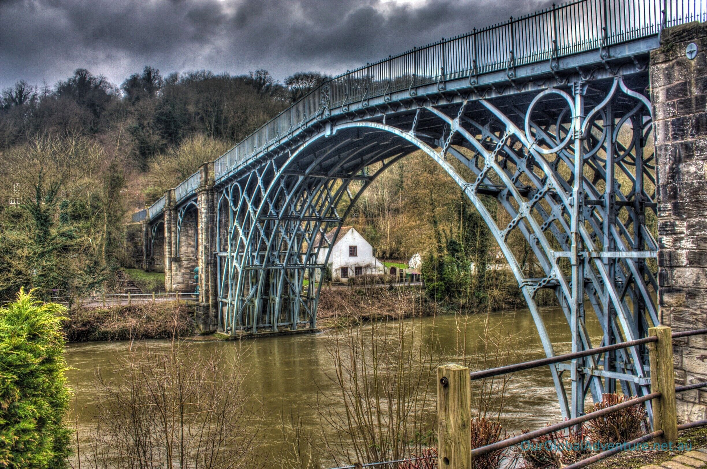 The Iron Bridge is the very first bridge fabricated from cast iron anywhere in the world, and is an iconic symbol of the dawn of the Industrial Age.
