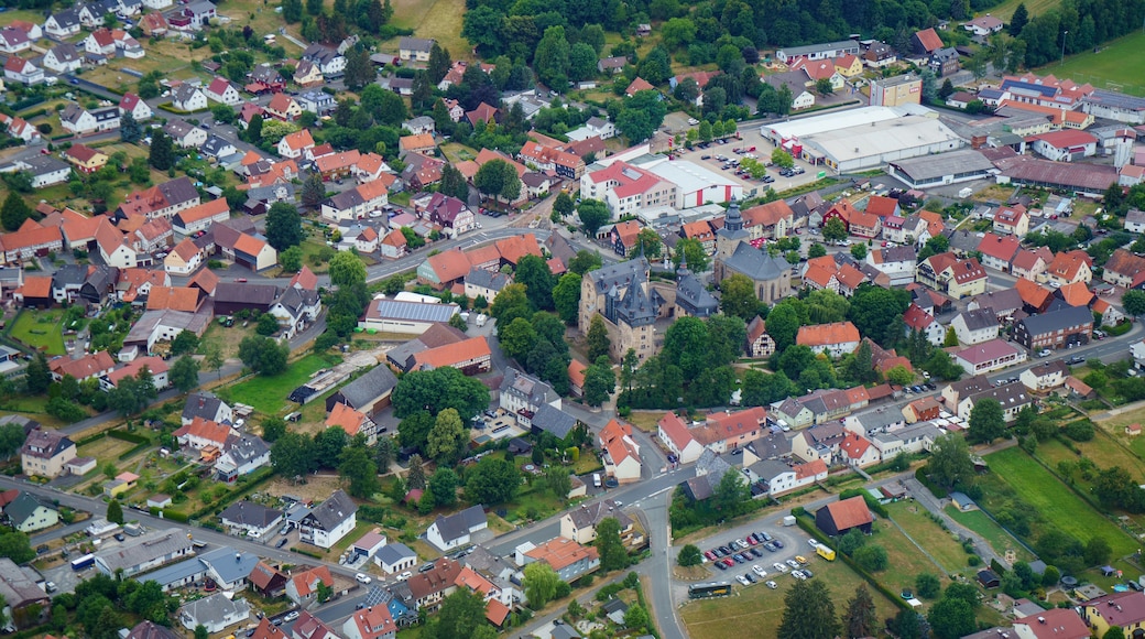 German village or town from above. Top view. Landscape.