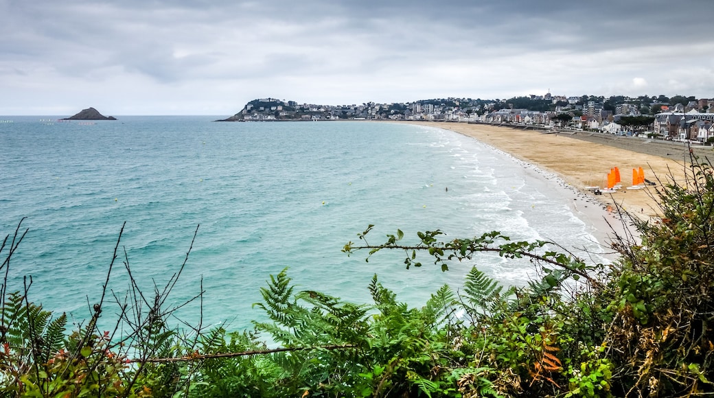 Pleneuf Val Andre beach and city landscape, Brittany, France
