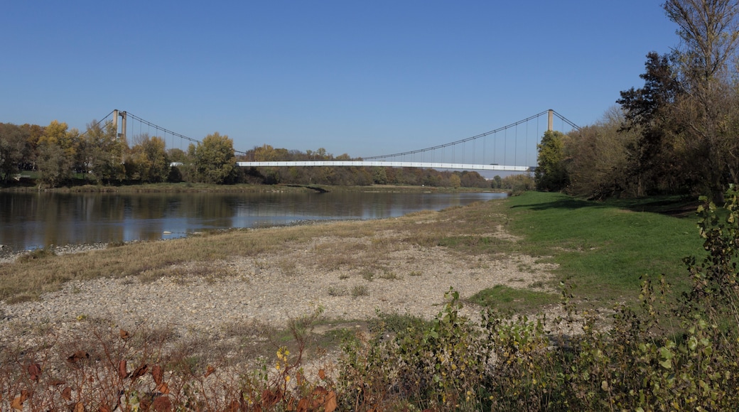 Passerelle entre Vernaison et l'Île de la Table-Ronde.