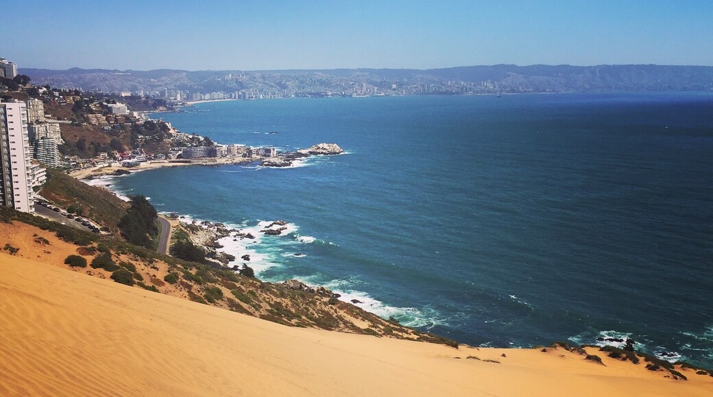 Santiago Chile where city meets desert and then sea. A very long climb up but so worth the view
