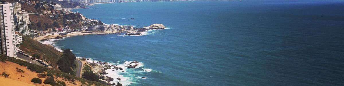 Santiago Chile where city meets desert and then sea. A very long climb up but so worth the view