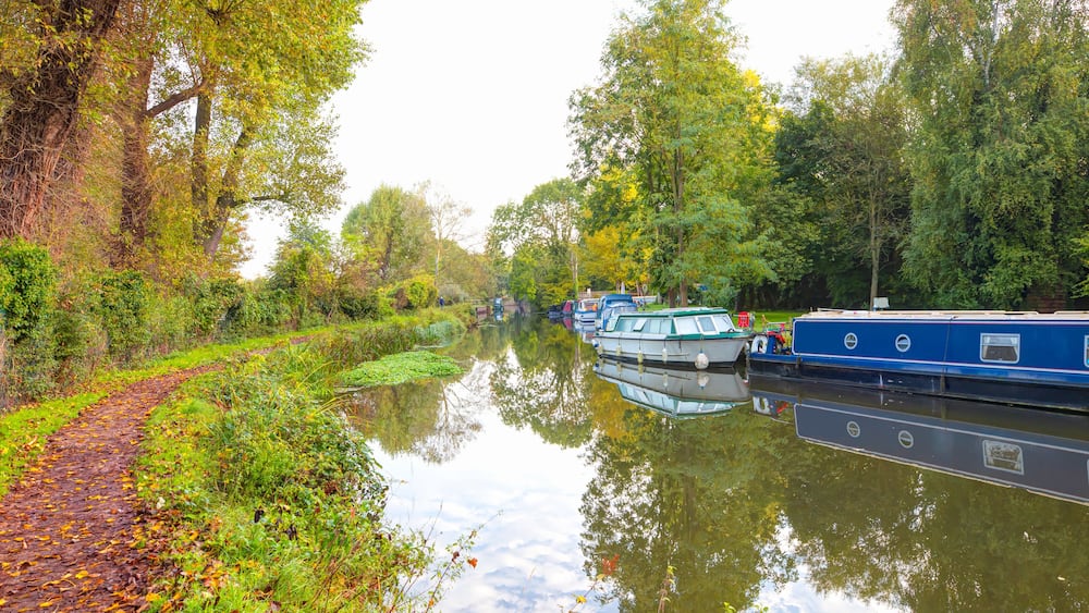 Amazing landscape with river Stort in Sawbridgeworth - London, UK