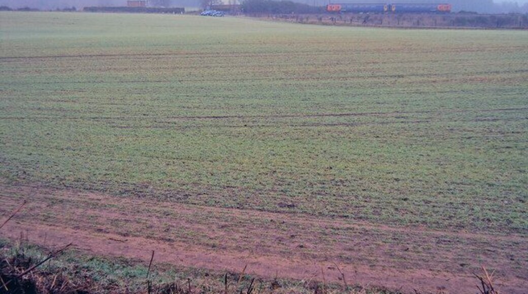 The Robin Hood Line Looking east to a train on the embankment of the Robin Hood Line, which runs north of Nottingham along the former Midland Railway main line. In the mist at the back are Robin Hood's Hills. The Nottingham-Mansfield-Worksop passenger service was withdrawn in October 1964, closing this route which had existed for 115 years and leaving Mansfield as the largest town in Britain without a railway station. The track remained since it was required for coal traffic but goods yards were relentlessly closed along with some of the older collieries. The Annesley Tunnel and its approach cuttings were gradually filled with spoil and refuse. European money for the project looked promising and in July 1990 an Act for the Newstead-Kirkby link was acquired by British Rail. The name 'Robin Hood Line' was adopted and a consortium of local authorities gave the final go-ahead a year later. http://www.wagonplate9.co.uk/The%20Robin%20Hood%20Line/Robin%20Hood%20Line%20Web%20Pages/Construction.htm http://www.wagonplate9.co.uk/The%20Robin%20Hood%20Line/Robin%20Hood%20Line%20Web%20Pages/Stage%202.htm
