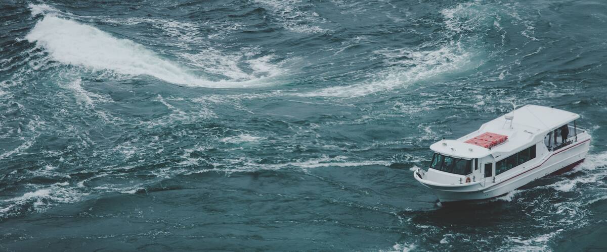A ship that crosses the sea through a maelstrom