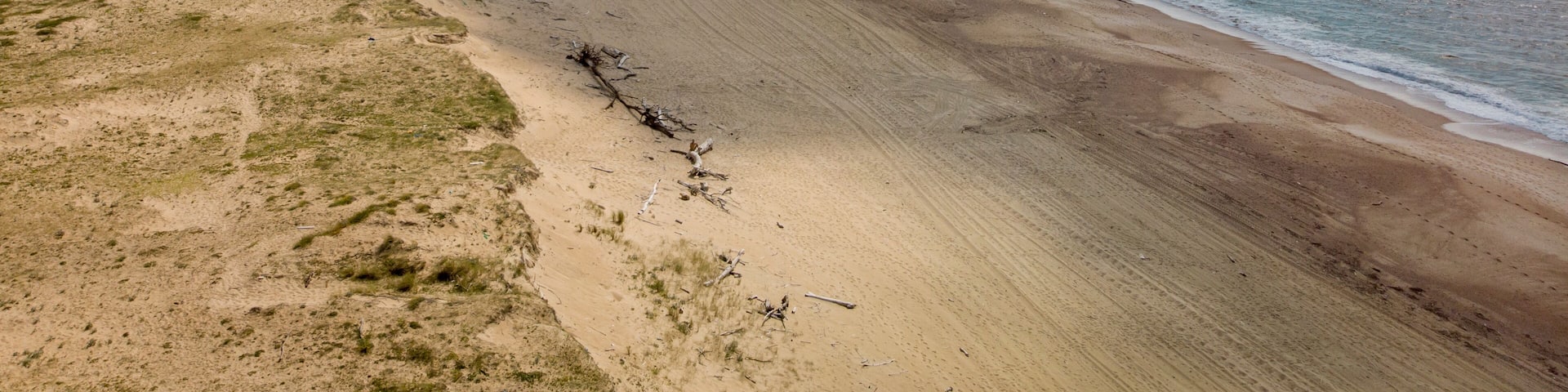 Atlantic ocean and the sandy beach in Western France