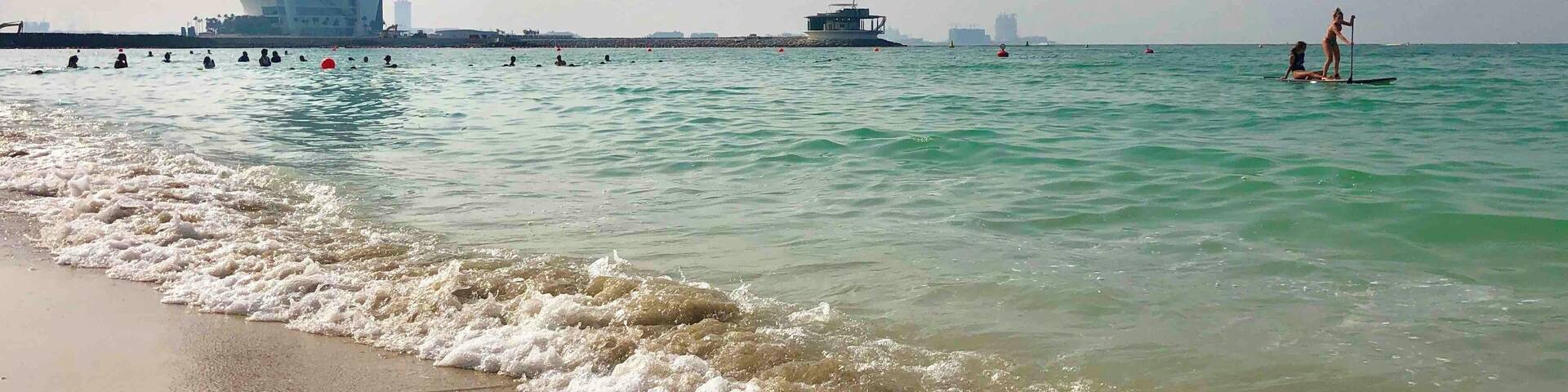 The public beach to take photo of the 7-star hotel