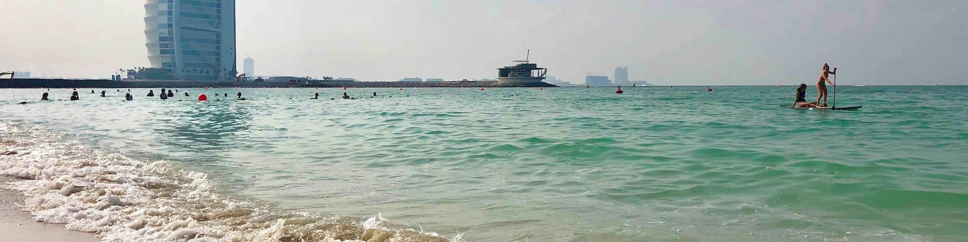 The public beach to take photo of the 7-star hotel