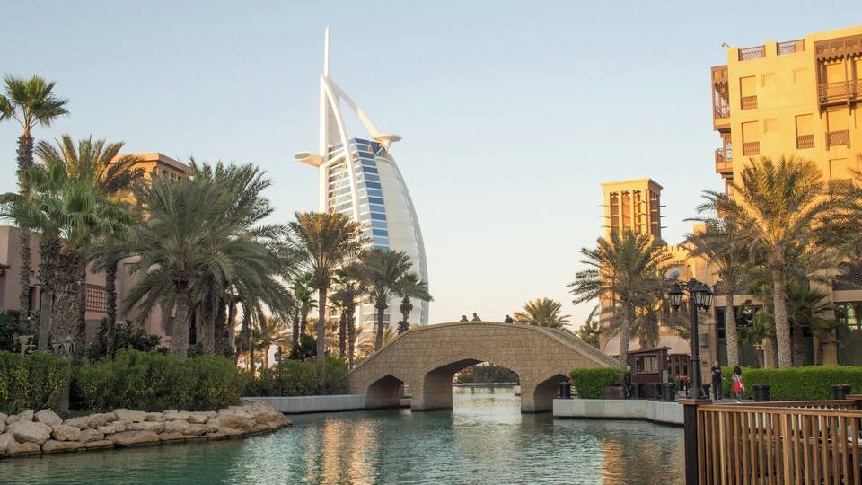 Madinat Jumeirah in Dubai has an upscale little souk, and is a great place for a dinner, as there are beautiful built canals with a view!