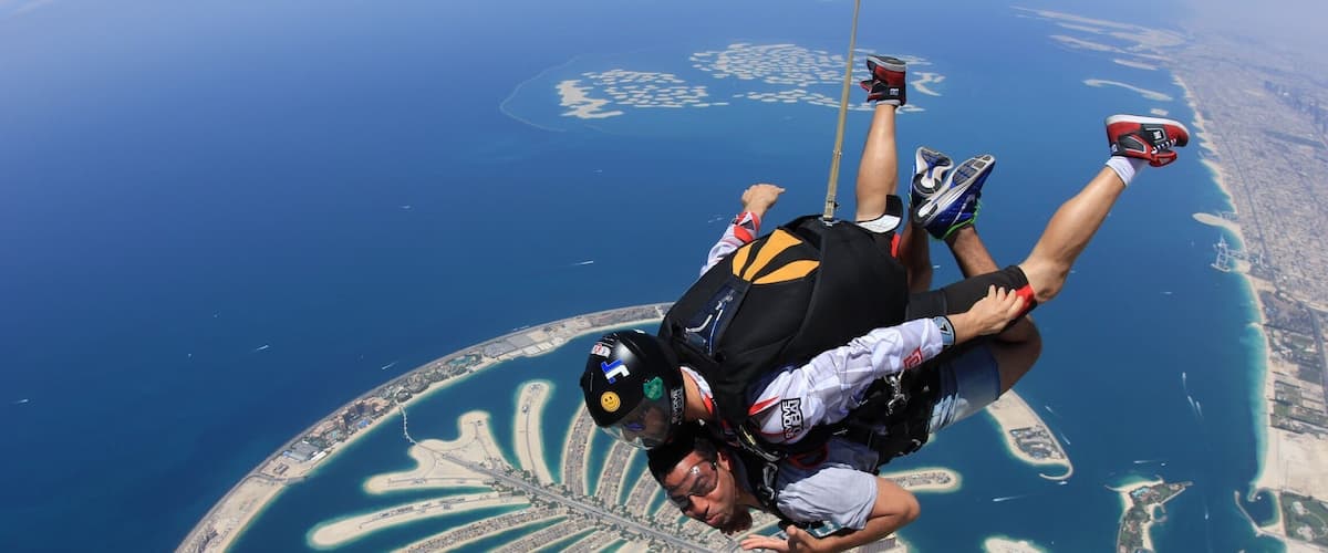 Skydiving over the palm, doesn't get much better than this!