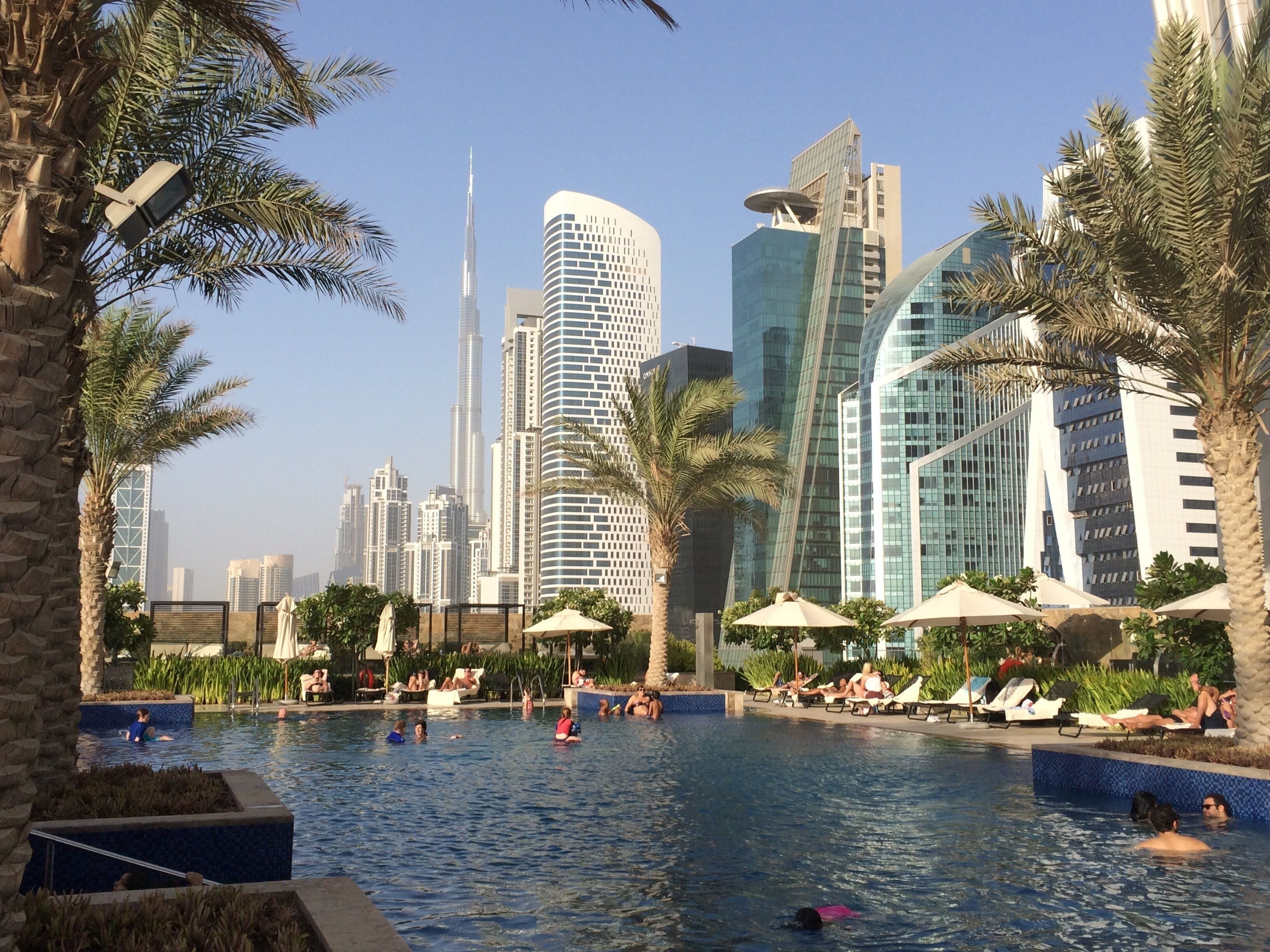 Pool view in Dubai.   Nice break from the heat.