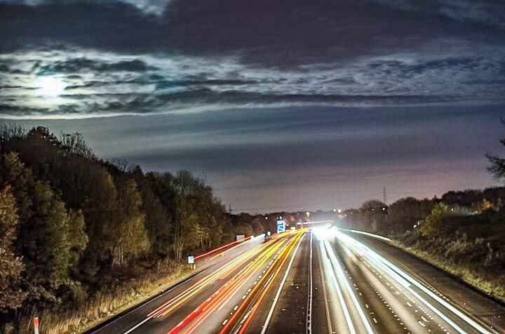 M27 motorway looking east from Botley Rd bridge, Park Gate.