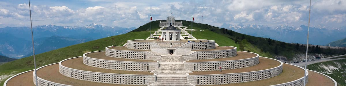 Military shrine -Bassano del Grappa from above