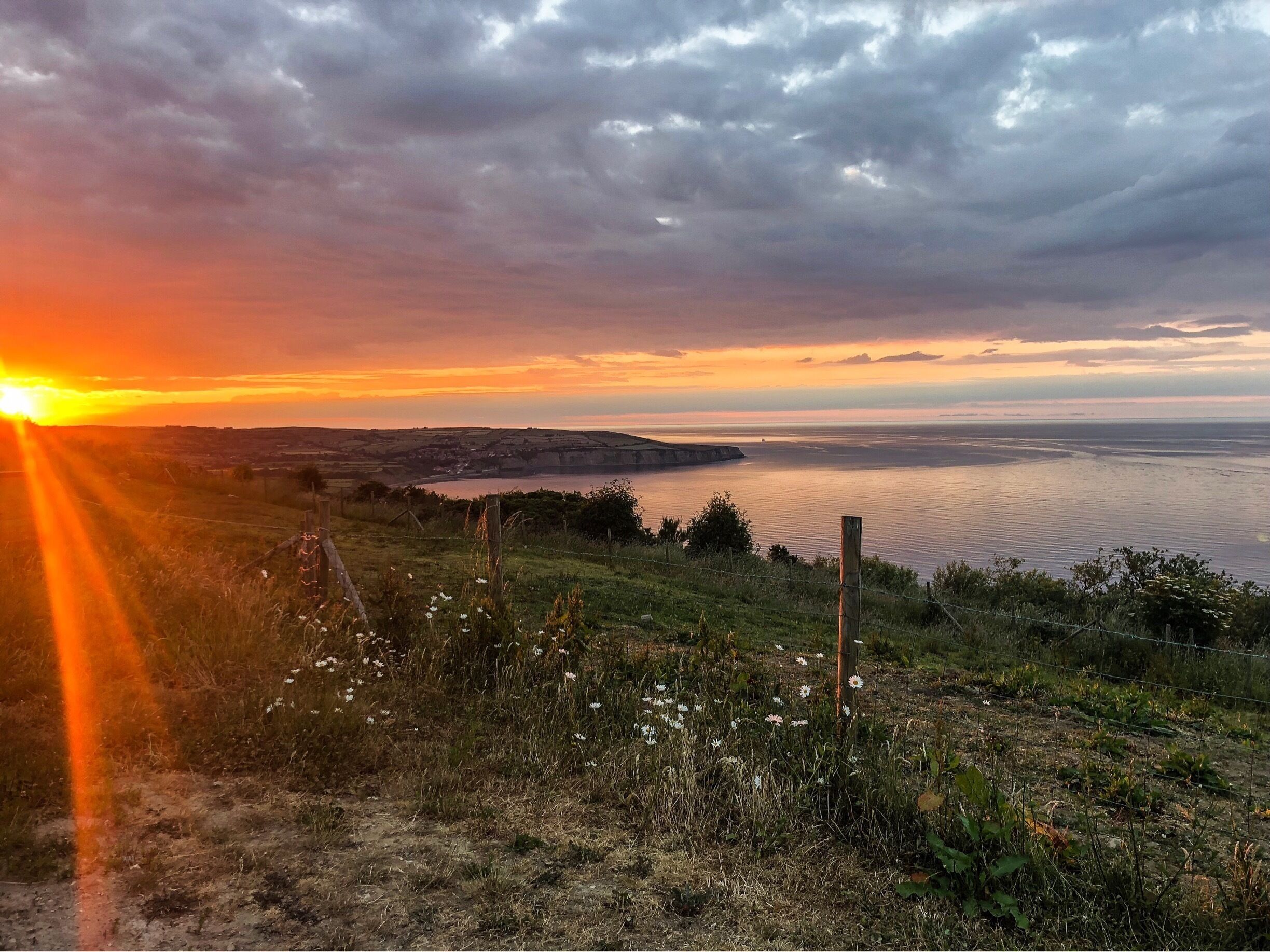 Beautiful skies this time of year in Ravenscar, North Yorkshire! #sunset #summersevening #LikeALocal #ravenscar #seaside #seaview #coast #whitby #scarborough #robinhoodsbay