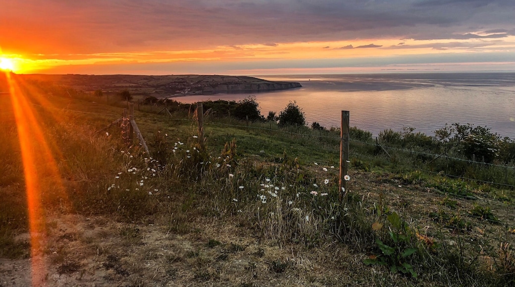Beautiful skies this time of year in Ravenscar, North Yorkshire! #sunset #summersevening #LikeALocal #ravenscar #seaside #seaview #coast #whitby #scarborough #robinhoodsbay