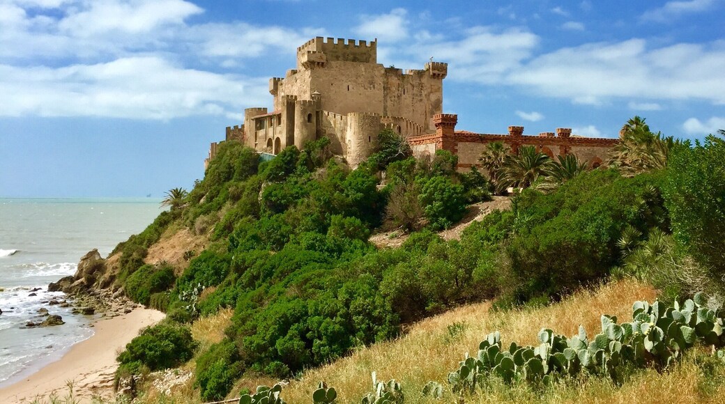 Behind a resort walk down the left side