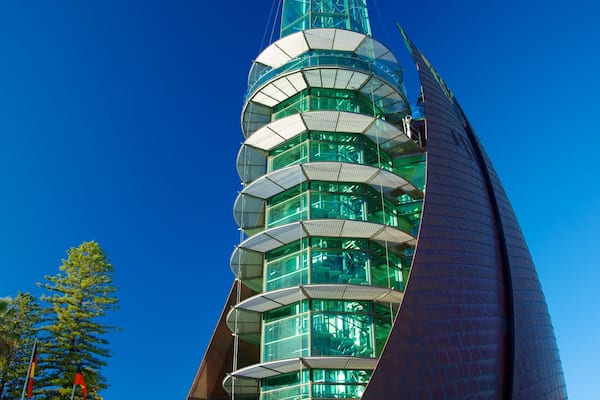 Swan Bells Belltower featuring central business district, a high rise building and a city