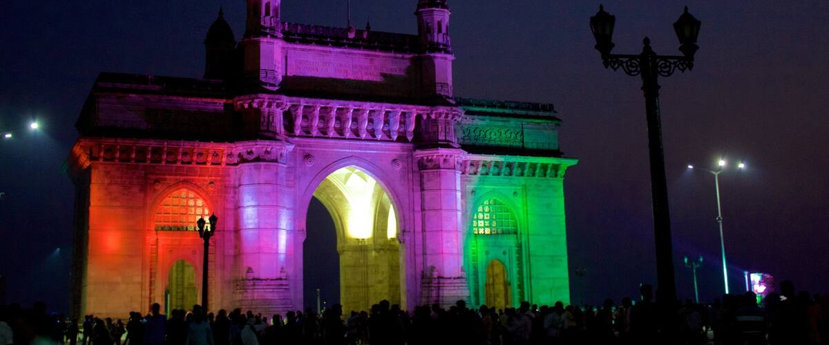 Gateway of India featuring night scenes
