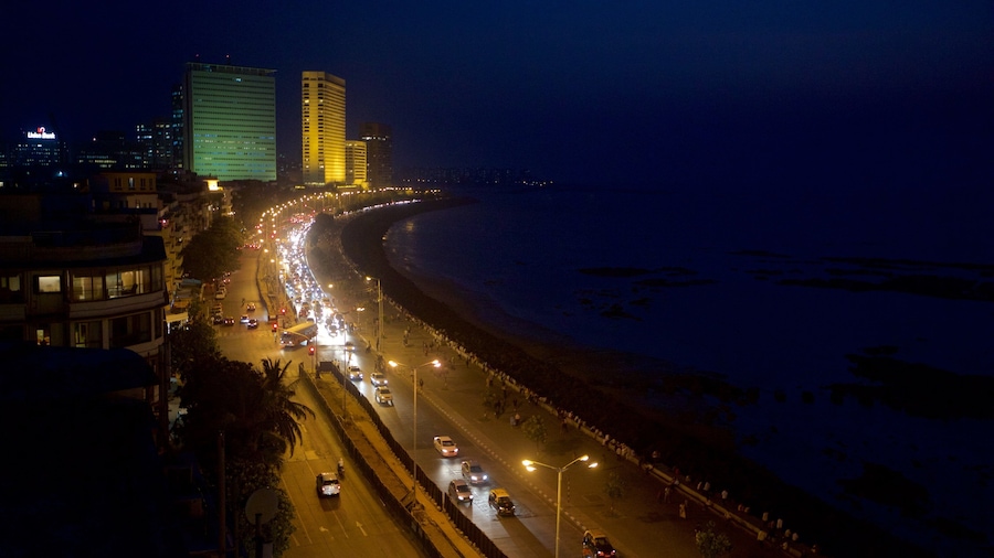 Marine Drive showing night scenes
