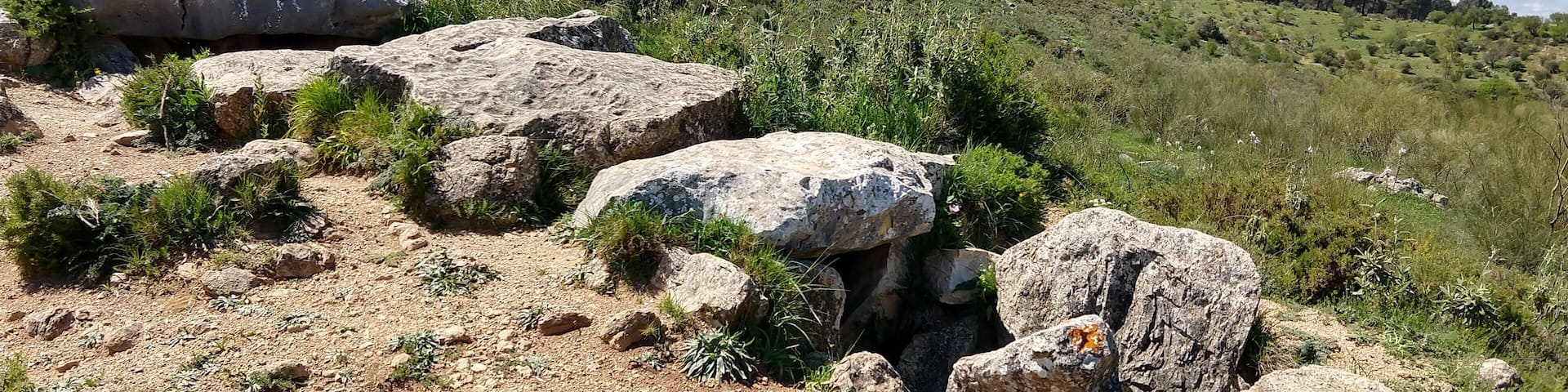 Vista longitudinal del Dolmen del Gigante, en Montecorto, en abril de 2018.