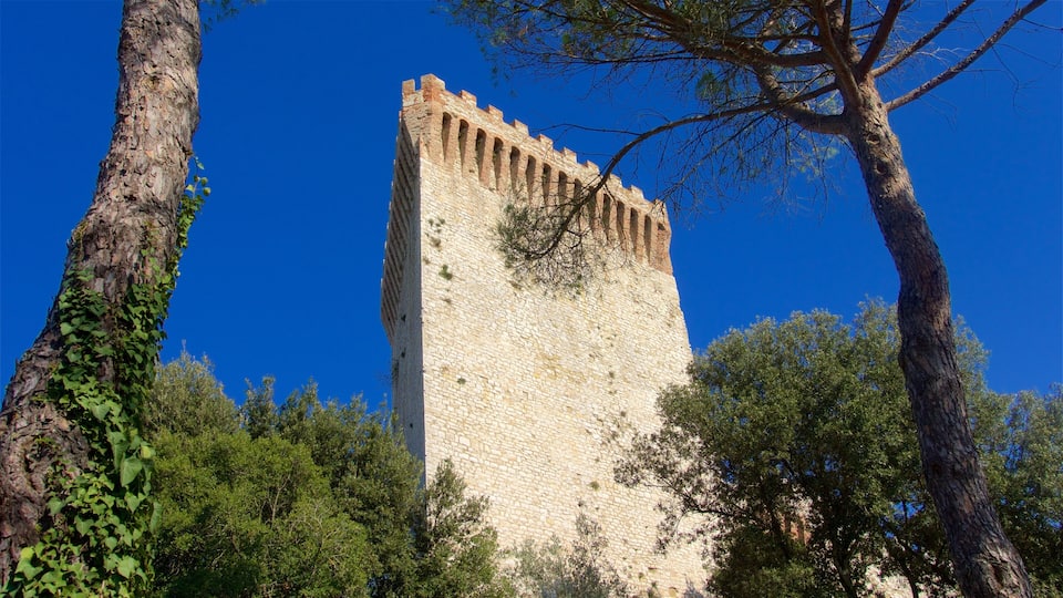 Castiglione del Lago joka esittää perintökohteet ja linna tai palatsi