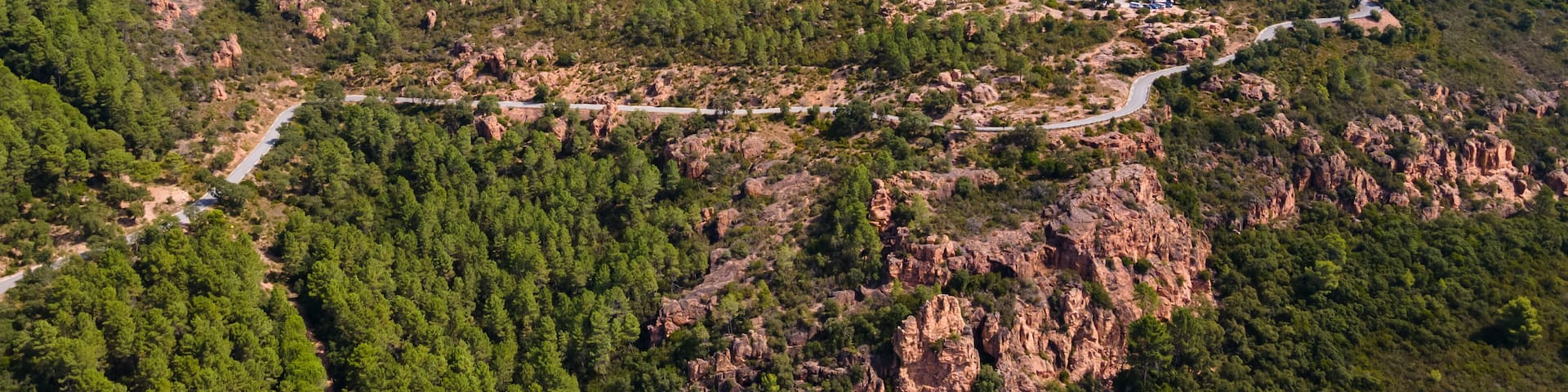 Cliffs over Bagnols-en-Foret, in Massif des Maures, Var, France