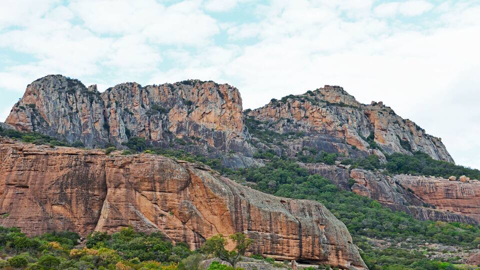Cliffs above the Argens River near Roquebrune-sur-Argens in the Var department in France