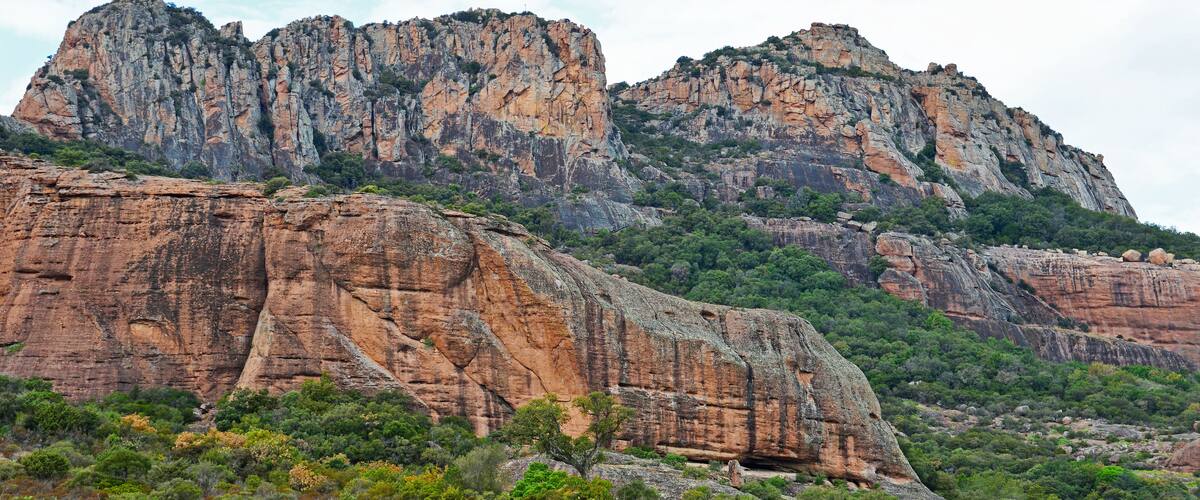 Cliffs above the Argens River near Roquebrune-sur-Argens in the Var department in France