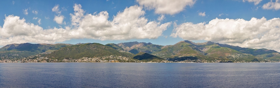 Panoramic view of Corsica island, France.