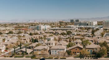 Summerlin showing a small town or village and mist or fog