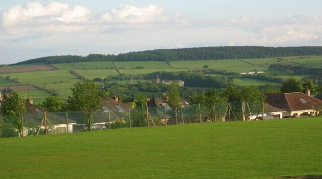 View across Cults Academy playing fields. Evening view from the Academy looking at houses just beyond and then across to the south side of the River Dee. Blairs College (NJ8800) is visible in the distance. The houses on Hillview Road immediately to the north of the Academy have stunning views south.