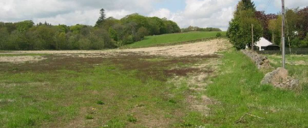 Possible route of western peripheral road. This is part of the route of the proposed Western Peripheral Road around Aberdeen. The effect on the Camphill communities has made this a very live local issue.