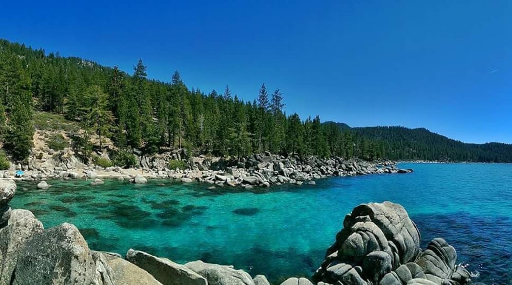 Secret Cove clothing optional beach in one of the corners of Lake Tahoe! #blue