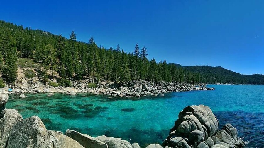Secret Cove clothing optional beach in one of the corners of Lake Tahoe! #blue