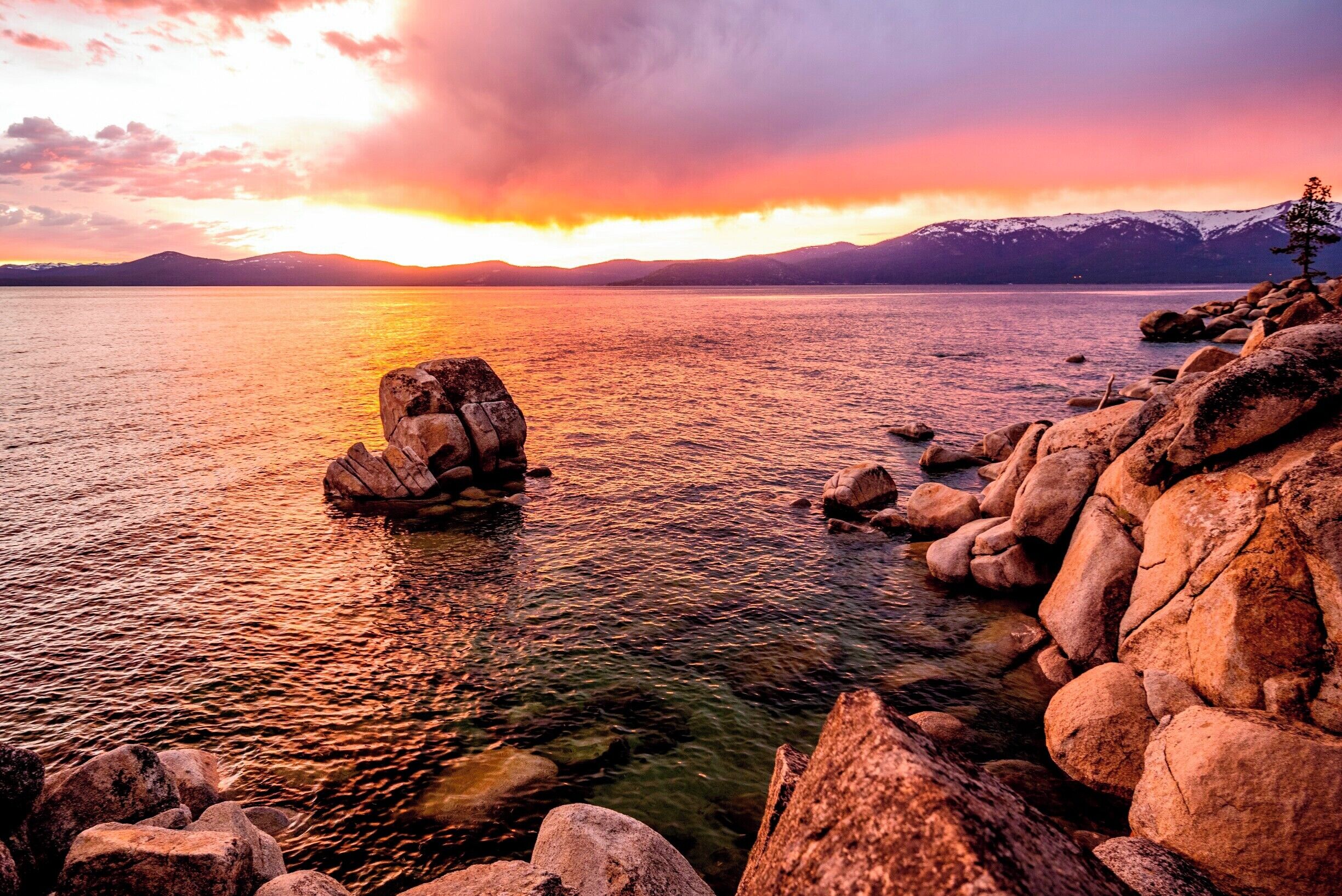 Chimney Beach at Sunset - Lake Tahoe