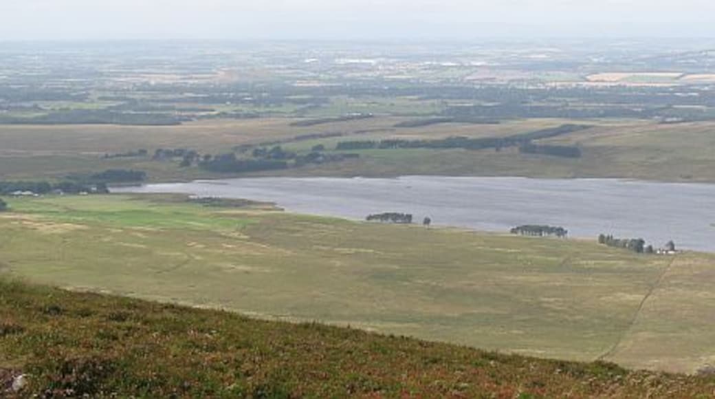 Harperrig Reservoir Three weeks earlier the reservoir was almost empty, having been drawn down for repair work. During August 2008 it refilled and is now full again. Water shortages are not a worry this year. View from East Cairn Hill.