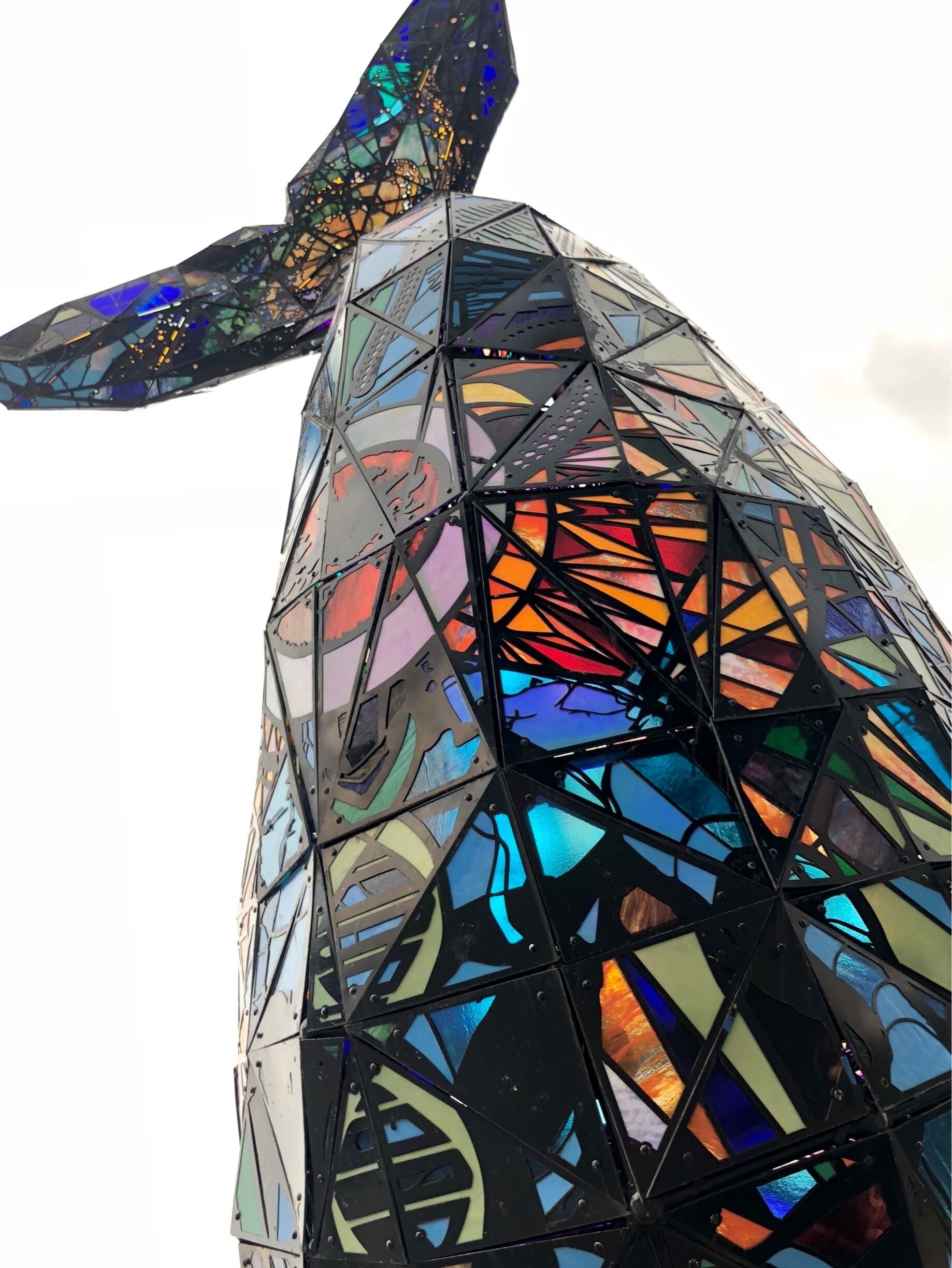 Tail of the mother whale on the Space Whale sculpture. 