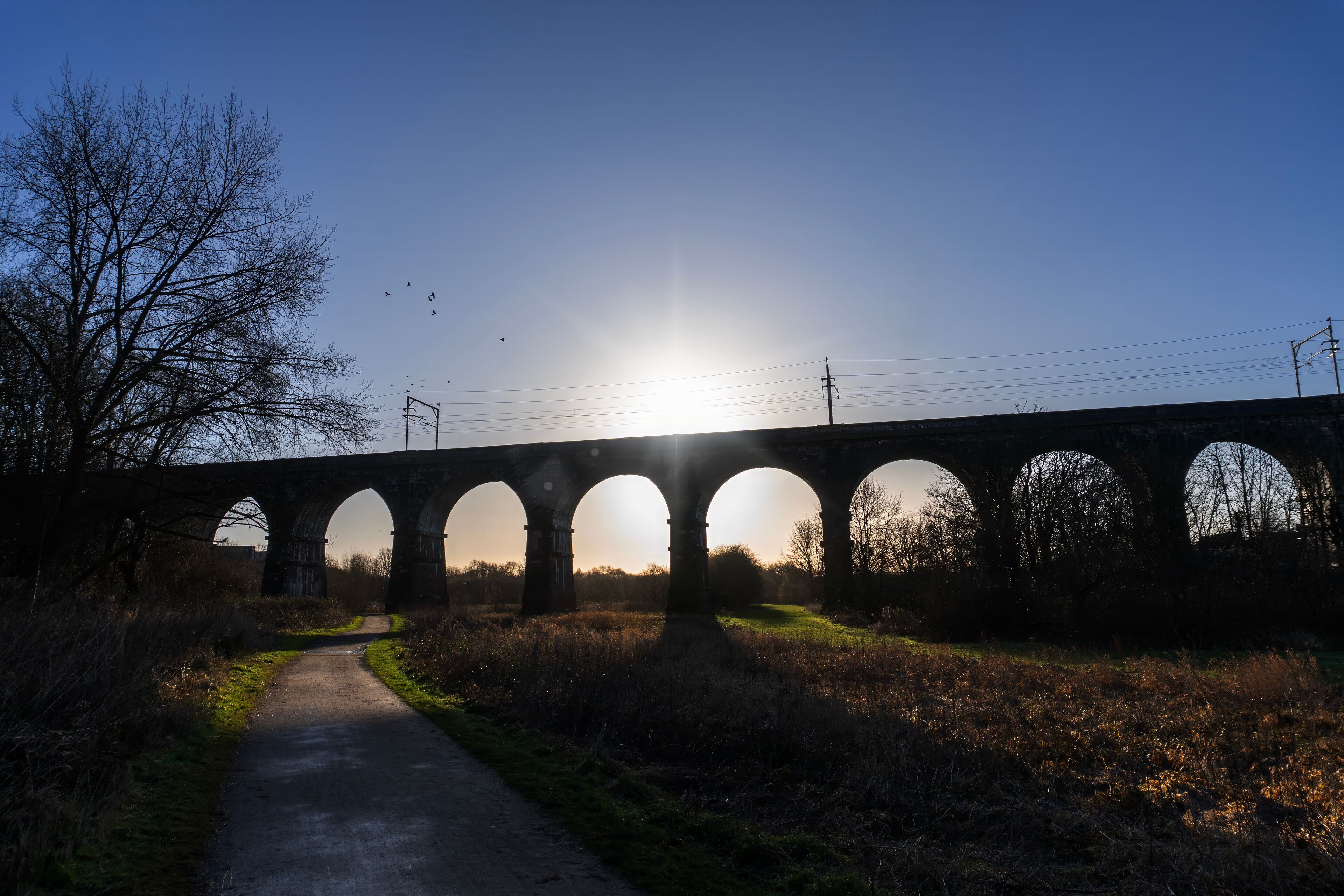The Sankey Viaduct (Nine Arches) near Newton-le-Willows in Merseyside, UK