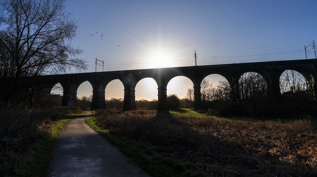 The Sankey Viaduct (Nine Arches) near Newton-le-Willows in Merseyside, UK