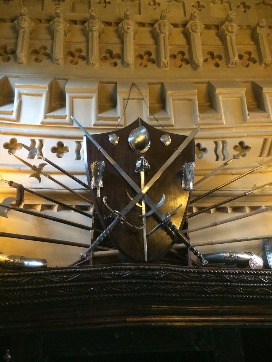 Main hall fireplace. 