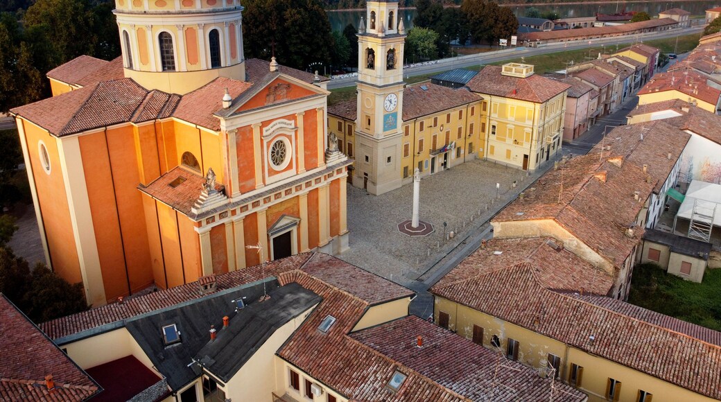 Aerial view of Boretto town, italy
