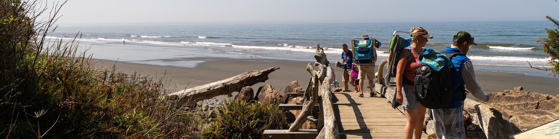 Kalaloch which includes general coastal views as well as a small group of people