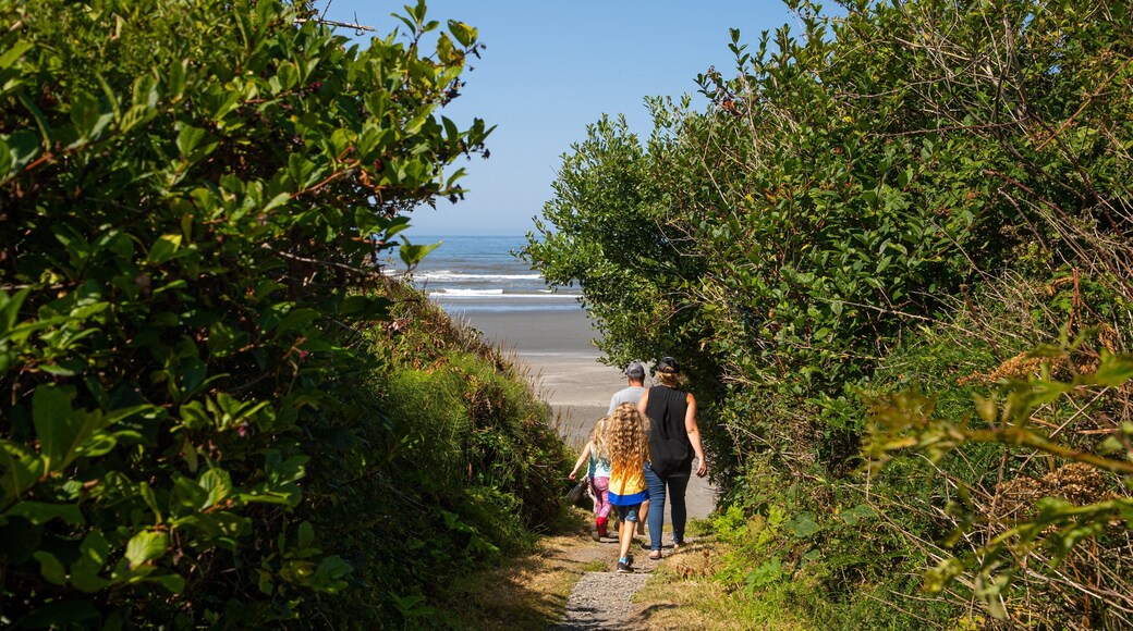 Kalaloch which includes general coastal views and a beach as well as a family
