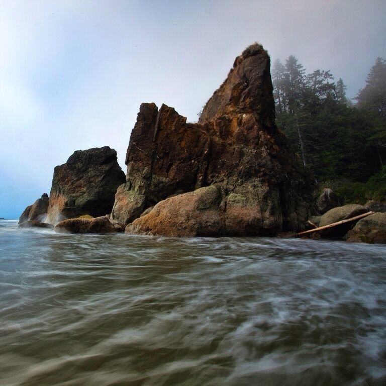 This is actually an out copped piece of rock. I was pretty far out with my tripod at this point. Luckily the waves were small. The fog was moving in fast so I really wanted to get it before I couldn't see 10 feet. 