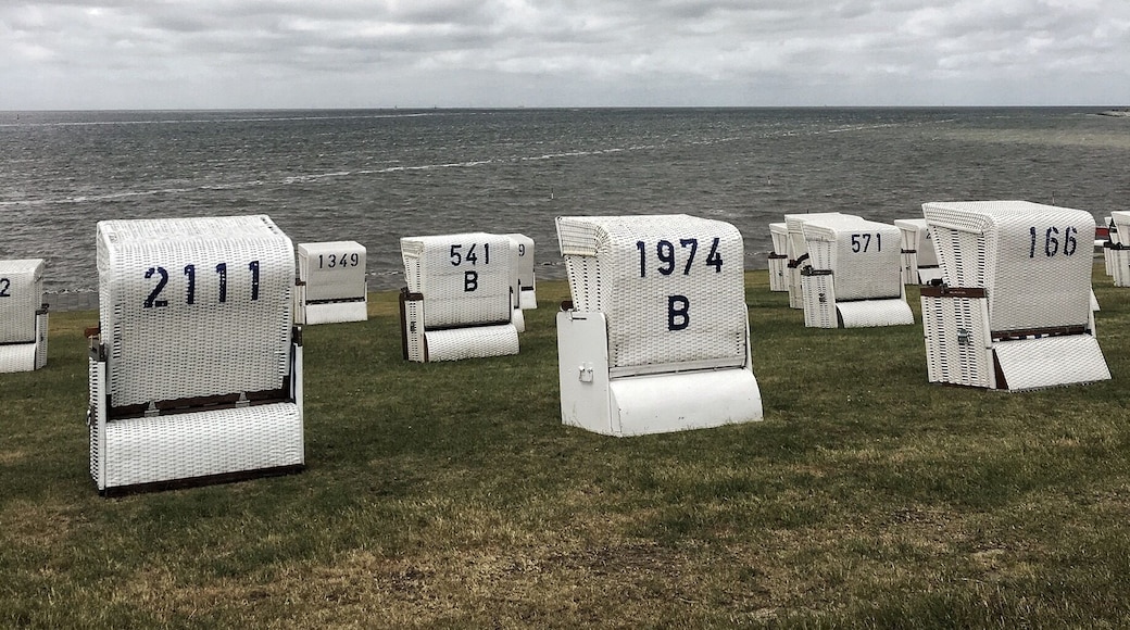 On a windy, cloudy day at Büsum, North Sea.